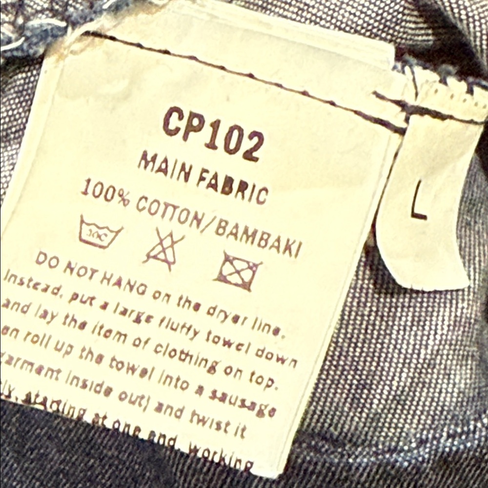 NWT OZAI N KU DENIM Cropped Pants Blue Denim Chambray Size L - Picture 5 of 9